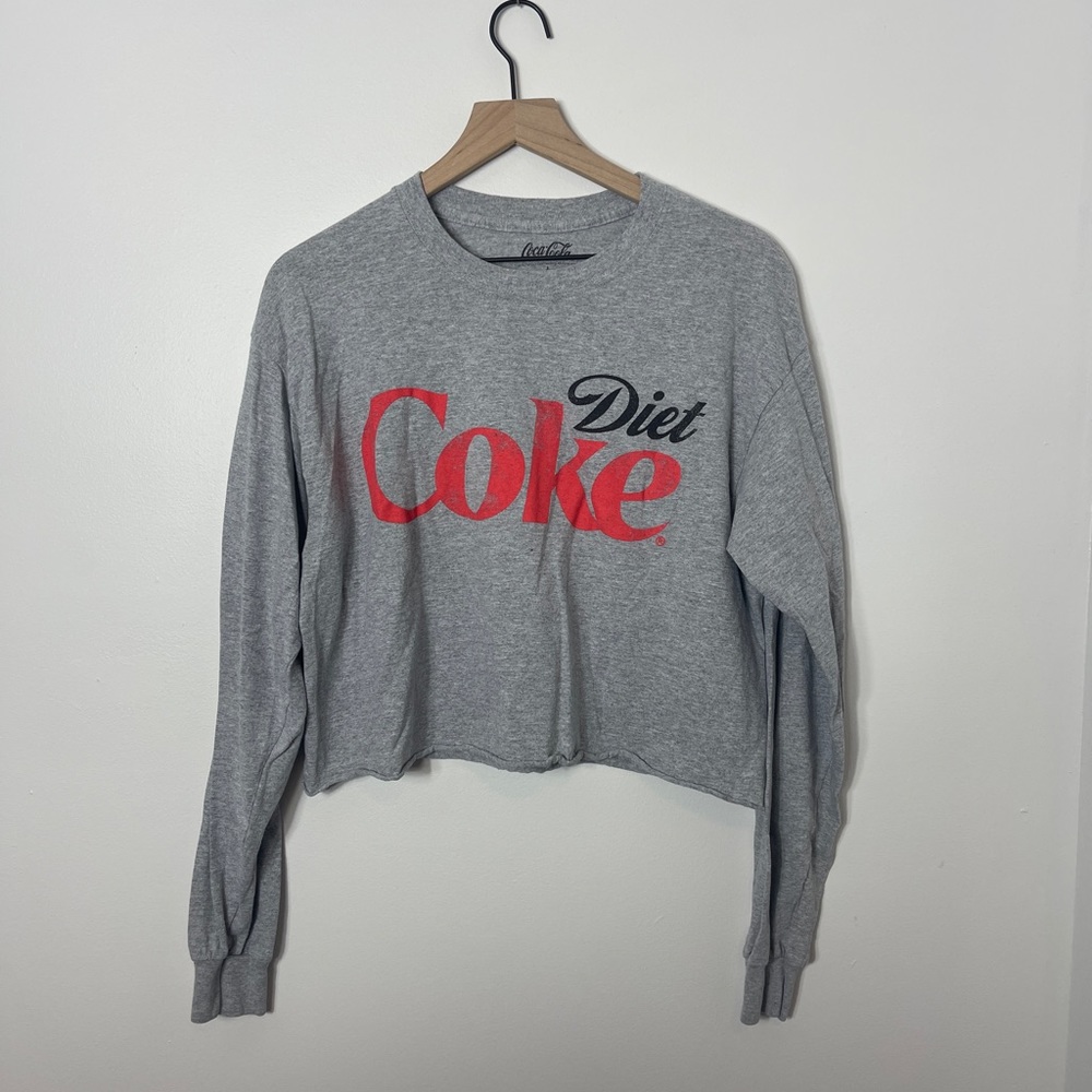 Diet Coke gray cropped shirt